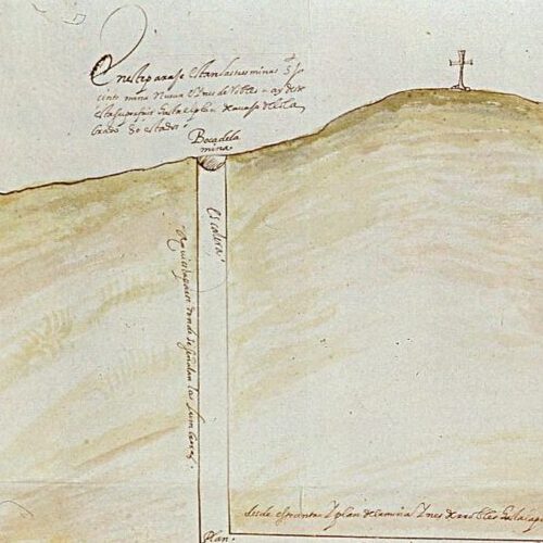 Demostración del Cerro y Minas de Guancauelica y del Socabón de Banda á Banda que Se á començado á Dar. 1605.