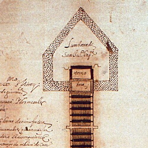 Planta y declaración de las lumbreras mandadas hacer por el excmo. Sr. Virrey, marqués de Montesclaros para restauración de las minas de azogue del cerro rico de Guancavelica. 28.3.1611.