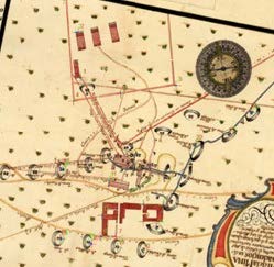 Figura 7b. Distribución de los puntos de control en la cartografía Histórica de 1761.