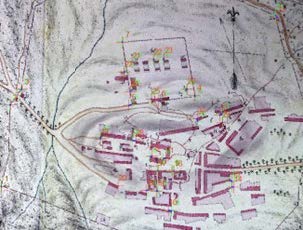 Figura 7c. Distribución de los puntos de control en la cartografía Histórica de 1803.