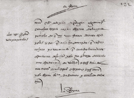 Figura 10. Real Cédula de 3 de septiembre de 1536 dirigida por la reina Isabel de Portugal a los oficiales de la isla de Cubagua solicitando el envío de petróleo (aceite petrolio) a España. España. Ministerio de Cultura. Archivo General de Indias SANTO_DOMINGO, 1121, L3, F.122R Figure 10. Royal Order dated September 3, 1536, addressed by Queen Isabella of Portugal to the Officials of Cubagua Island, requesting the oil (azeite petrolio) shipment to Spain. España. Ministerio de Cultura. Archivo General de Indias SANTO_DOMINGO, 1121, L3, F.122R.